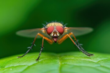 Fototapeta premium Horsefly Insect Close-up, Potential usecase for images of insects, entomology, and wildlife Generative AI. Beautiful simple AI generated image