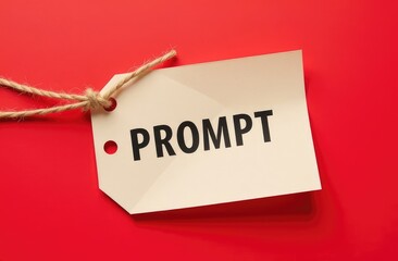 a label with the inscription prompt on a red background