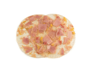 Meat jelly slices, ham aspic isolated, sausage, aspic jelly, winter meat galart, brawn on white
