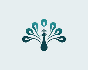 Peacock bird logo design vector illustration