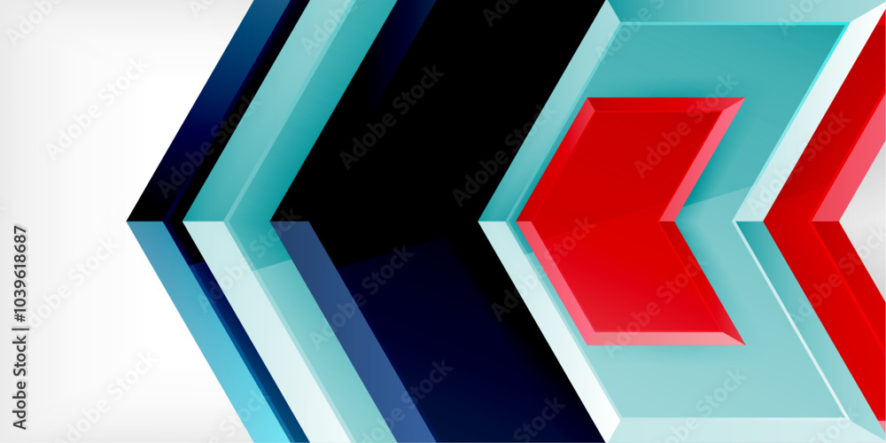 Aufkleber vector 3d arrow techno design template