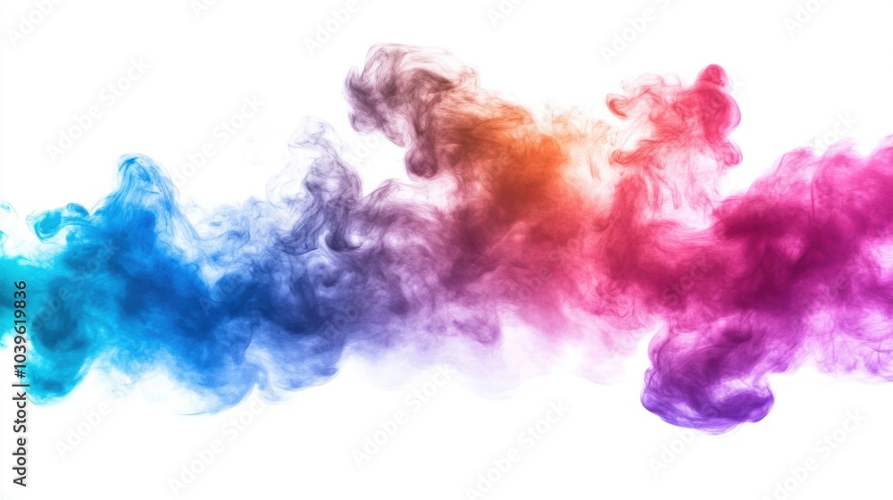 Poster vibrant swirling colors blend seamlessly, creating an artistic cloud of hues in a dynamic display of