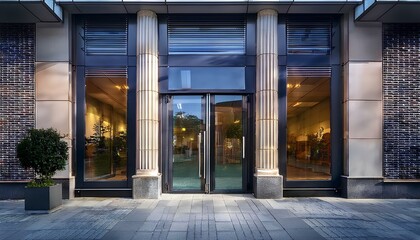  A front photo of the store's glass door 