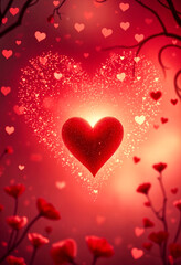 red hearts background