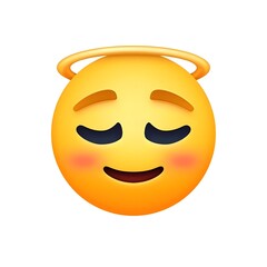 Fototapeta premium Smiling Face with Halo Emoji: Innocence and Goodness 
