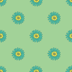 Summer seamless pattern with flowers doodle for decorative print, wrapping paper, greeting cards, wallpaper and fabric