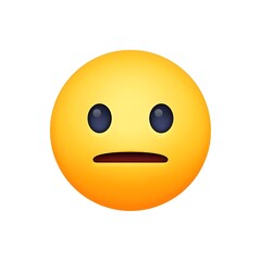 Fototapeta premium Neutral Face Emoji: Indifference and Apathy 