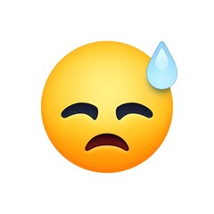 Fototapeta premium Downcast Face with Sweat Emoji: Stress and Overwhelm