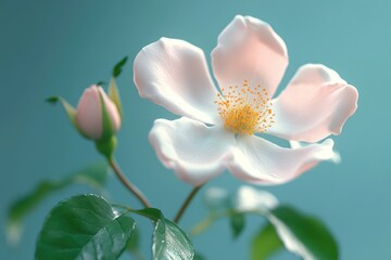 Obraz premium Beautiful fresh musk rose. Rosa moschata flowers in early summer