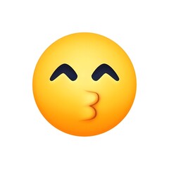 Fototapeta premium Kissing Face Emoji: Affection and Love 