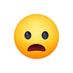 Fototapeta premium Fearful Face Emoji: Worry and Apprehension 
