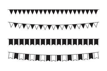 Celebration flag, Happy birthday garland flags decoration vector