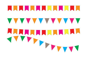 Fototapeta premium Party pennant flag carnival festival or happy birthday celebration decoration items