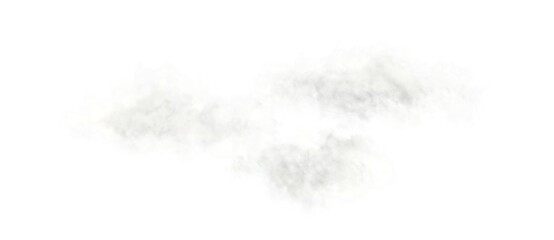 Isolated white cloud with soft edges, depicted floating on a transparent background. Concept for weather or sky themed designs. 3D Rendering