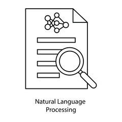 Natural Language Processing Icon Representing AI Text Understanding with editable stroke.