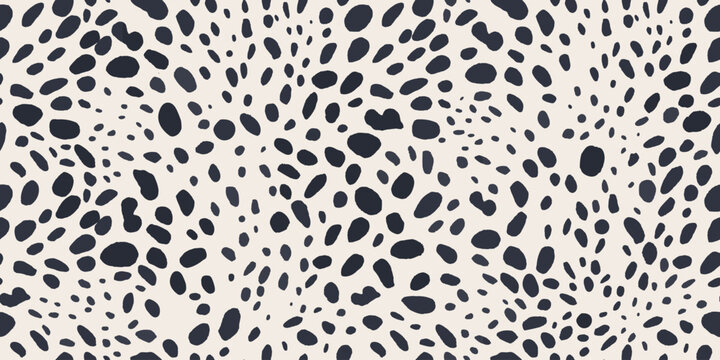 Abstract dalmatian fur pattern. Dynamic minimalist contemporary print. Fashionable template for design. 