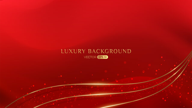 Elegant Red Luxury Background with Gold Accents