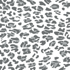 Gray Leopard, Cheetah, Jaguar animal layered print pattern.