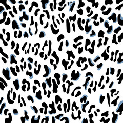 Black and Blue Leopard, Cheetah, Jaguar layered print pattern.