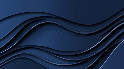 Obraz premium A dark blue background with wavy lines; one side features waves on the left
