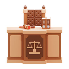 judge table 3d icon illustration