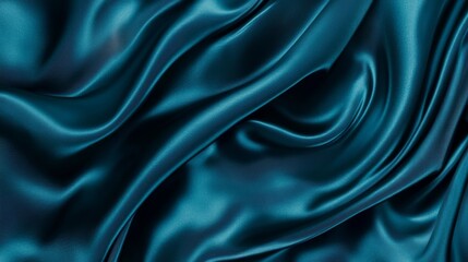 Obraz premium Luxurious dark blue silk fabric, a background of elegance and smooth texture deep