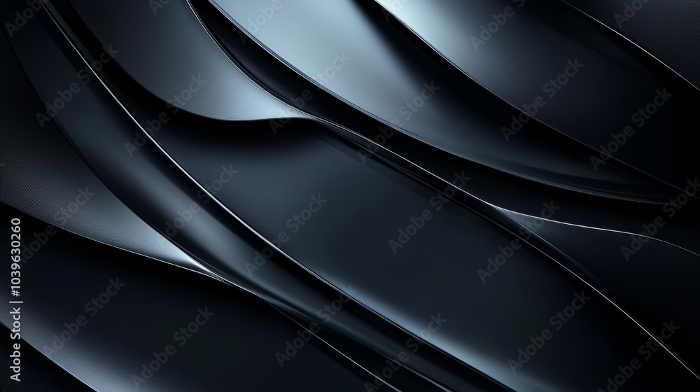 Poster Black abstract background, dark and mysterious texture with intriguing patterns