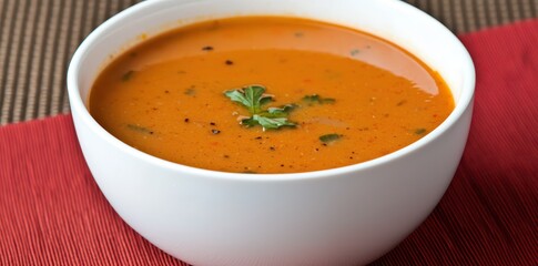 Hearty soup brimming with spices, floating in a rich golden broth, perfect for a comforting meal.