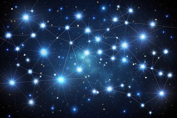 Fototapeta premium Dark space background with twinkling stars and constellations, shadows, void