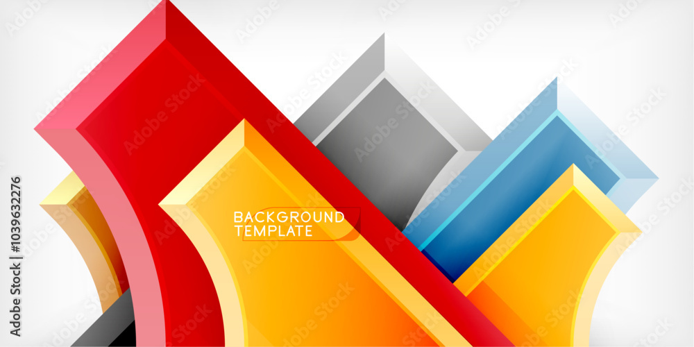 Poster geometric design abstract background - circles and triangles