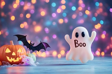 Obraz premium Glowing ghost saying 