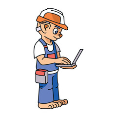 Cute fary tale character color line illustration