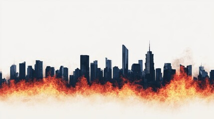 Fototapeta premium City on Fire.