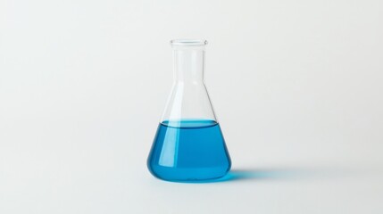 Blue Liquid in Erlenmeyer Flask.