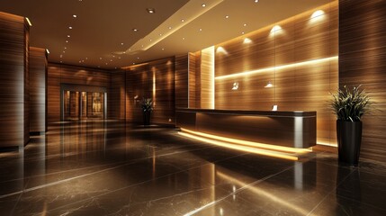 Modern Luxury Hotel Lobby with Elegant Design