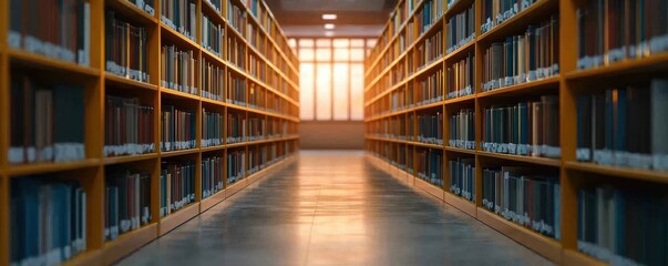 Exploring the tranquil beauty of a library a serene pathway through endless knowledge and imagination