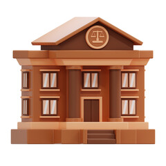 courthouse 3d icon illustration