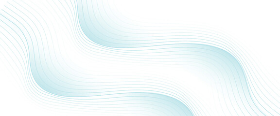 Abstract blue smooth waves on white background.Vector