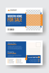 Real estate flyer or postcard design professional house sale postcard design template, creative, modern, corporate, professional, business postcard design template.
