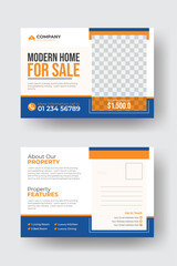 Postcard or EDDM template design Real estate flyer or postcard design professional house sale postcard design, creative and modern postcard design layout.