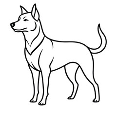 Dog line art vector on white background 