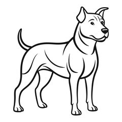 Dog line art vector on white background 