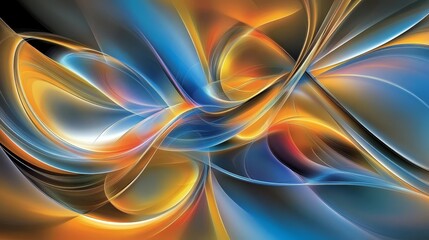 Naklejka premium A swirling pattern of blue, yellow, and orange hues with a white center at image's heart