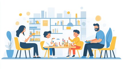 Family Playing with Toys at Home