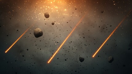 Naklejka premium Cosmic Dust and Meteors.