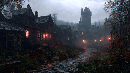 A Perilous Stroll Through a Haunted Medieval Village: The Chilling Call of an Enigmatic Castle