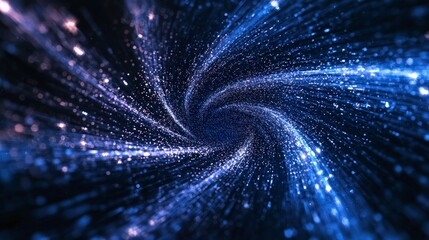 Fototapeta premium Cosmic Dreams - Ultra-Detailed 3D Render of Abstract Digital Galaxy with Shimmering Stars and Swirling Nebulae in Deep Blues and Purples for Product Displays