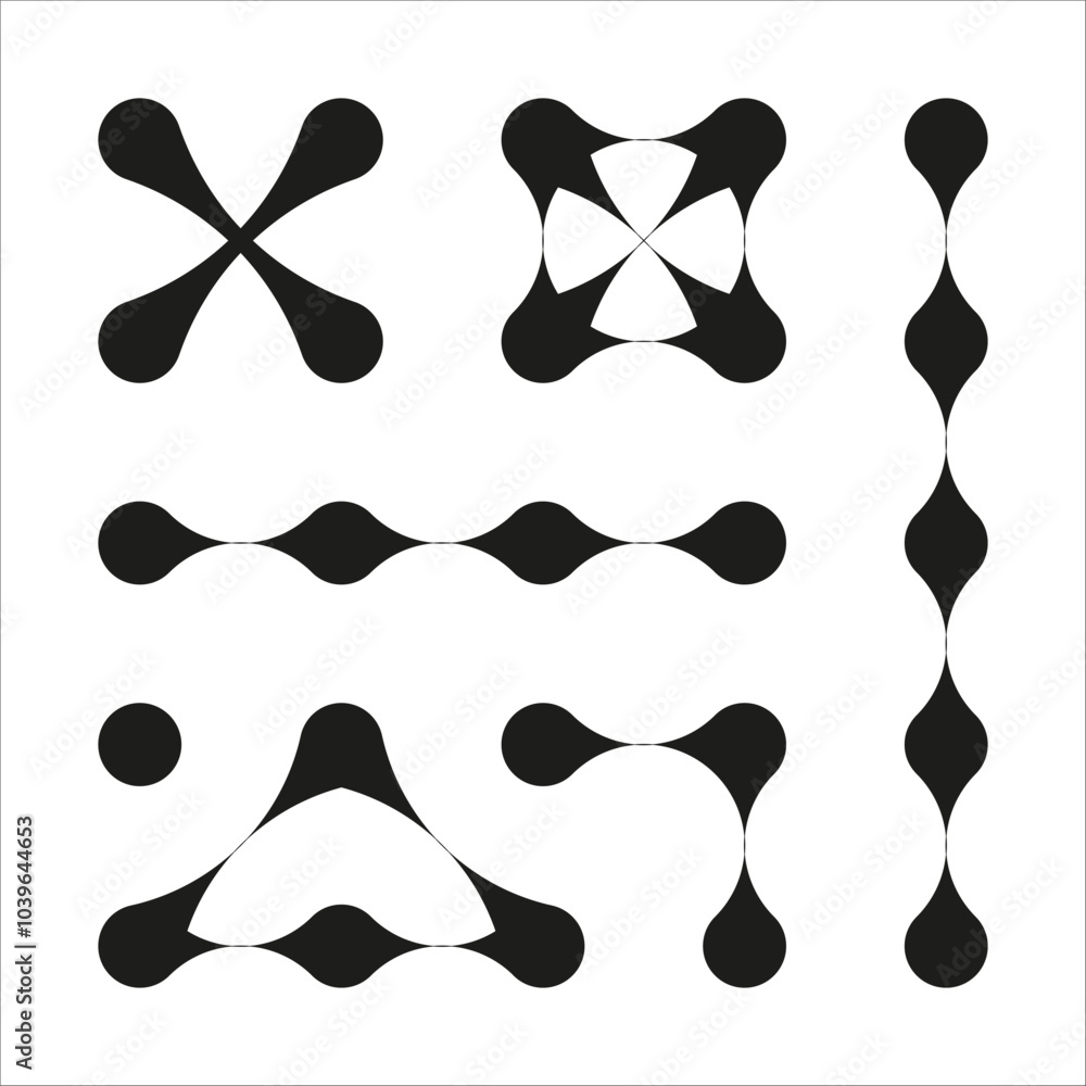 Aufkleber abstract shape icon. geometric symbol pattern. black fluid form. vector concept.