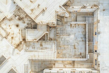 top view of architectural drawing.