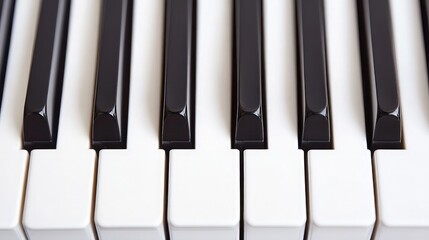 Naklejka premium Close-up of Black and White Piano Keys
